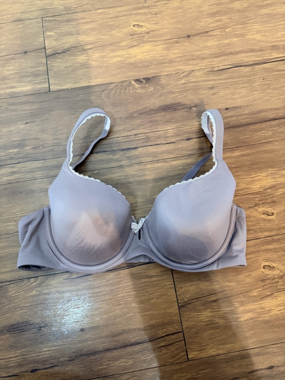 Victoria's Secret Body By Victoria Lined Demi Bra Size 36C Purple Gray Lace Trim